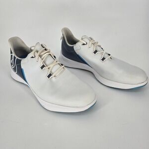 FootJoy FJ Stratolite Golf Shoes Mens 11M White Blue Spikeless Power Stabilizer